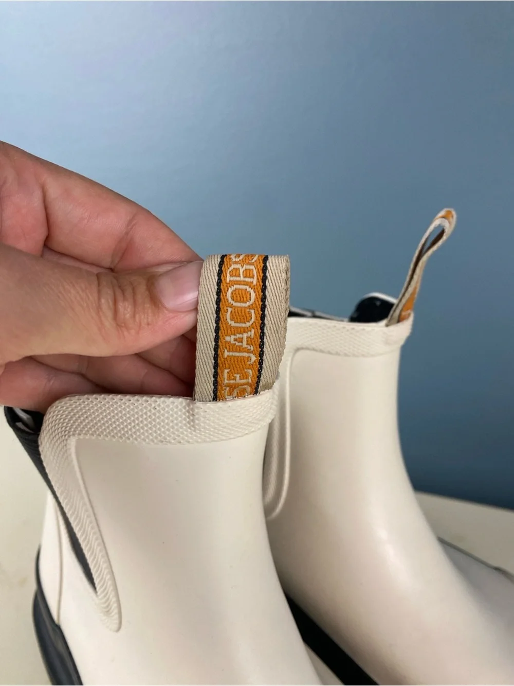 Ilse Jacobsen Chelsea rain boots white EU 36 (US 6) handmade rubber boots Chunky